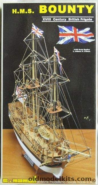 Mamoli 1/100 HMS Bounty British Frigate 18th Century - Famous Mutiny Vessel, MV52 plastic model kit